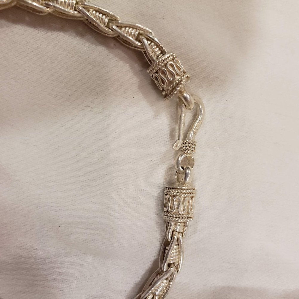 Sterling Silver Interlocking Chandi Weave Link Br… - image 2